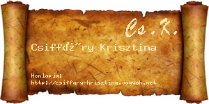Csiffáry Krisztina névjegykártya