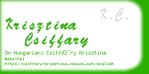krisztina csiffary business card